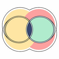 Colorful Abstract Design With Three Overlapping Circles In A Triangular Formation Against A White Background — Stock Vector
