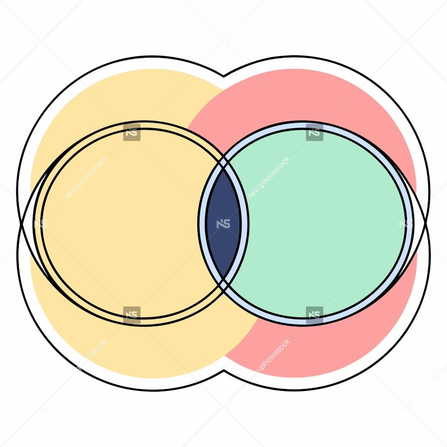 Colorful Abstract Design With Three Overlapping Circles In A Triangular Formation Against A White Background — Stock Vector