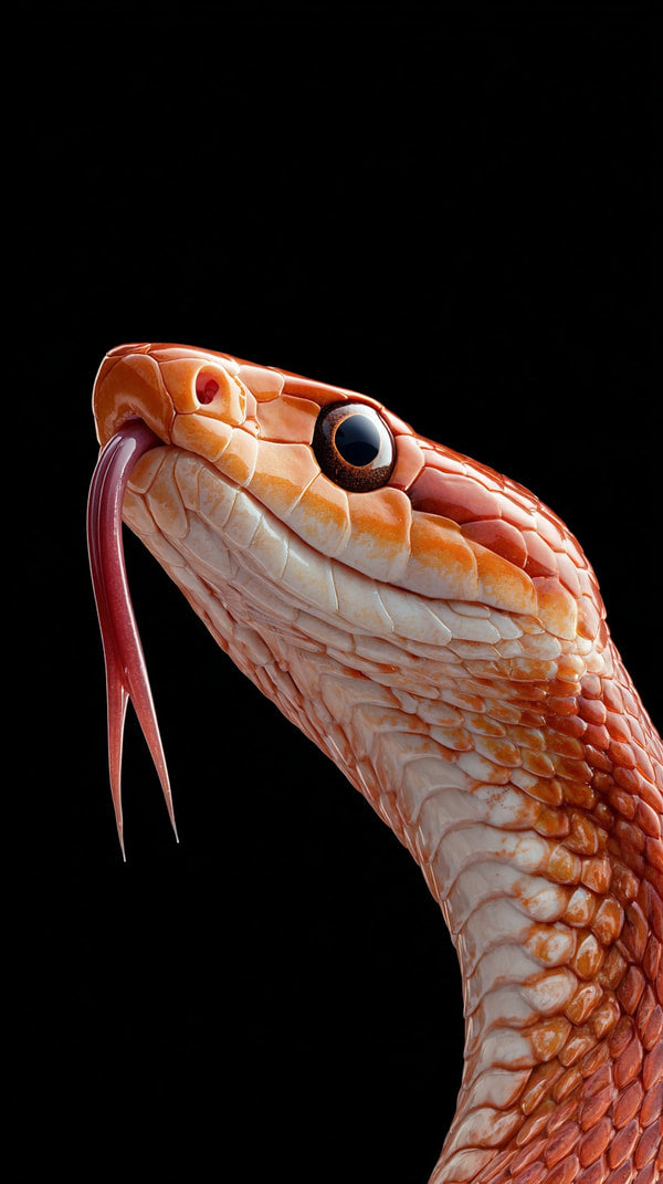 A Red Snake With Its Tongue Extended Is Visible — Stock Photo