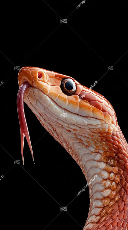 A Red Snake With Its Tongue Extended Is Visible — Stock Photo