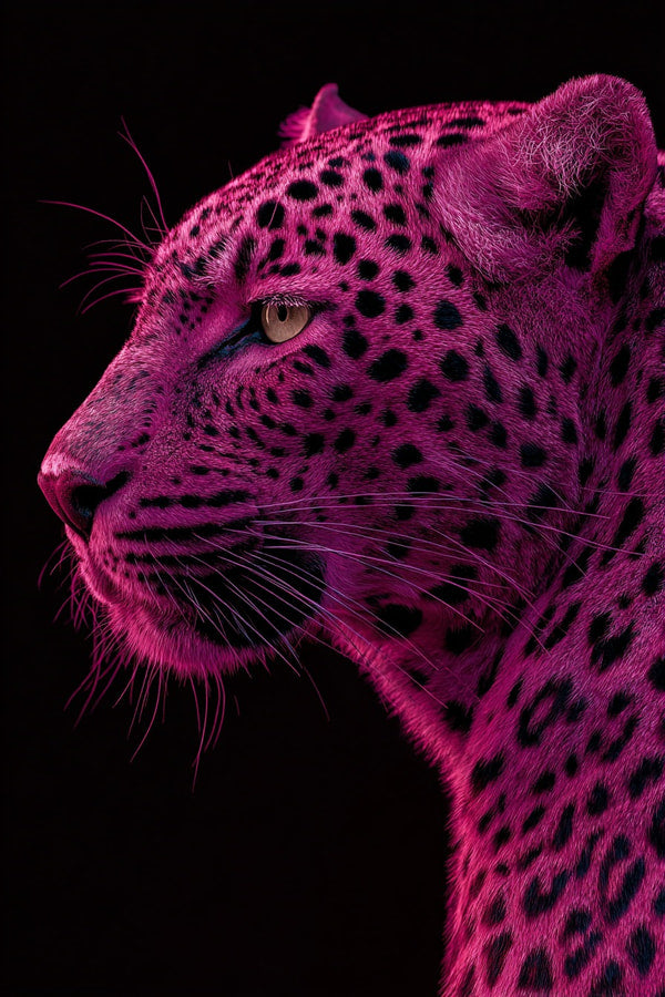 Leopard Portrait Against A Pink Background — Stock Photo