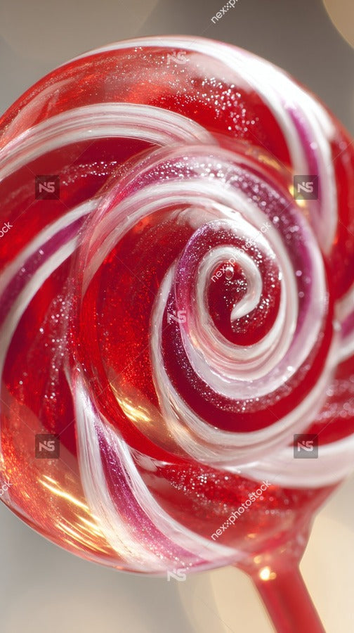 Red And White Swirled Lollipop — Stock Photo