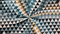 geometric abstract art piece a variety of shapes and patterns in shades of blue black and white - Stock Video