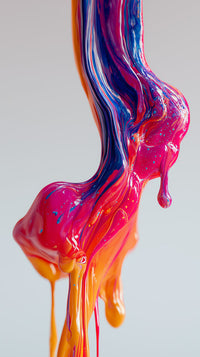 Colorful Paint Dripping From A Brush Creating Splashes Against A White Background — Stock Photo
