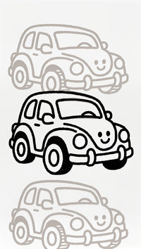 Two Volkswagen Beetles In A Row — Stock Illustration