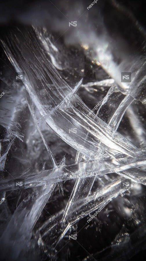 Crystalline Ice Formation In Close Up With Intricate Details And Varying Shades Of White And Gray — Stock Photo