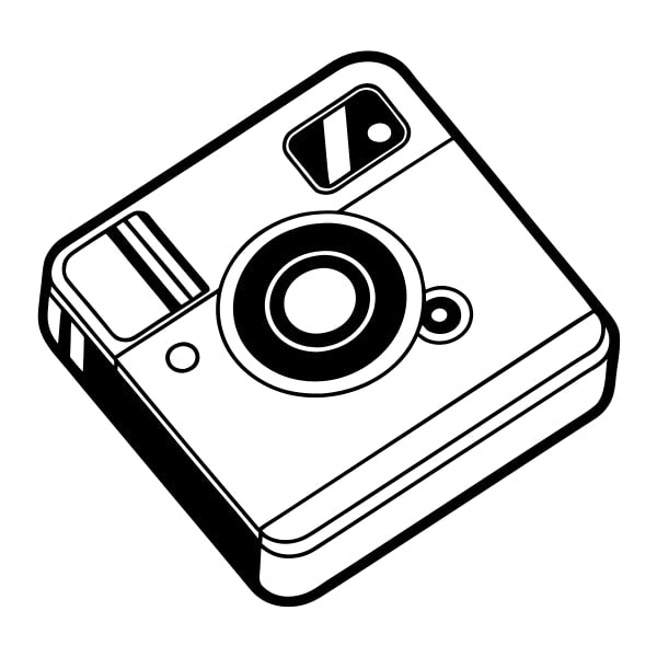 White Polaroid Camera — Stock Vector