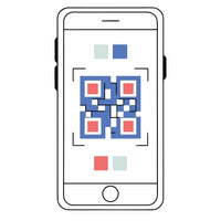 Qr Code Scanning App With A Blue And White Checkerboard Pattern In The Center Of The Screen Displayed On A Smartphone — Stock Vector