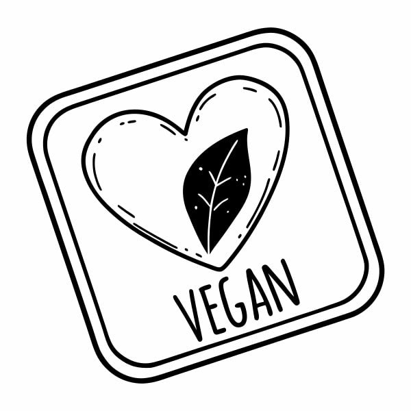 Vegan Logo With A Heart Symbol The Word Vegan In Black Text On A White Background — Stock Vector
