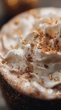 A Close Up Of A Cinnamon Roll With Whipped Cream And Sprinkles On Top Presented In A Portrait Orientation — Stock Photo