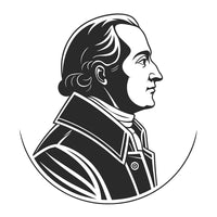 Black And White Portrait Of A Man In A Suit Depicted In A Top Down View Against A Plain Background — Stock Vector
