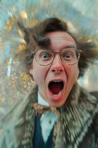 a portrait of a man with glasses who to be in an emotional state - Stock Video