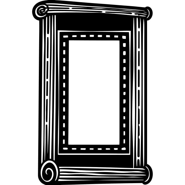 Black And White Framed Picture — Stock Vector