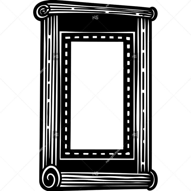 Black And White Framed Picture — Stock Vector