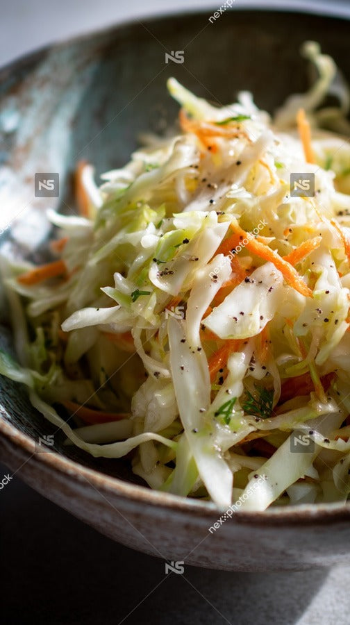 A Bowl Of Coleslaw With Carrots And Dressing — Stock Photo