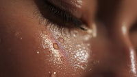 A Close Up Image Of A Person S Face With Visible Tears Emphasizing The Emotion And Texture Of The Water Droplets — Stock Photo