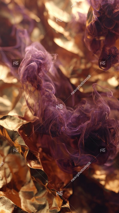 Purple Smoke Billowing From Copper Pot — Stock Photo