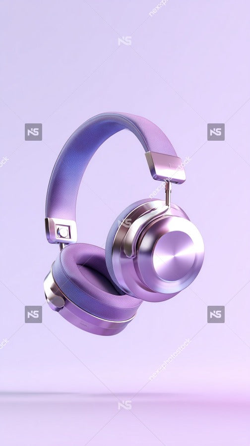 Purple Headphones With Gold Accents — Stock Photo