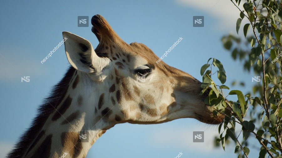 Giraffe Eating From Tree — Stock Photo