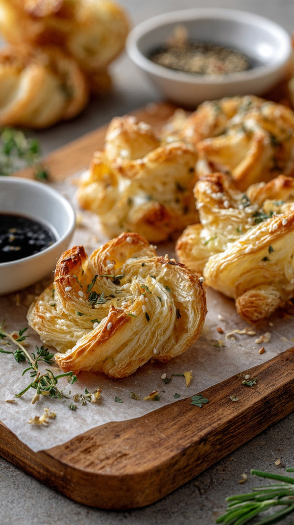 Crispy Baked Potato Skins Topped With Sour Cream And Chives Served On A Wooden Cutting Board — Stock Photo