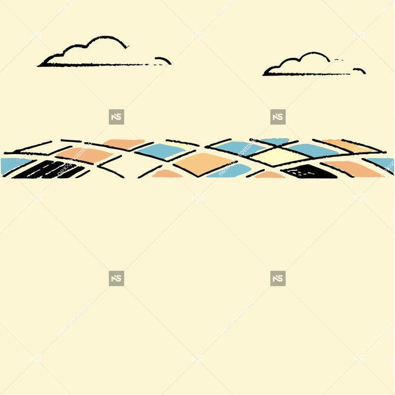 An Illustration An Aerial View Of A Beach With A Clear Sky And A Colorful Pattern On The Sand — Stock Vector