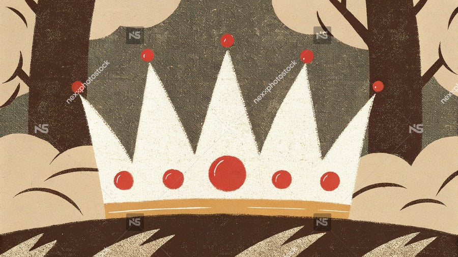 A Crown Of Candles With Red Wax Dripping From The Tips Set Against A Backdrop Of Trees And A Blue Sky — Stock Illustration