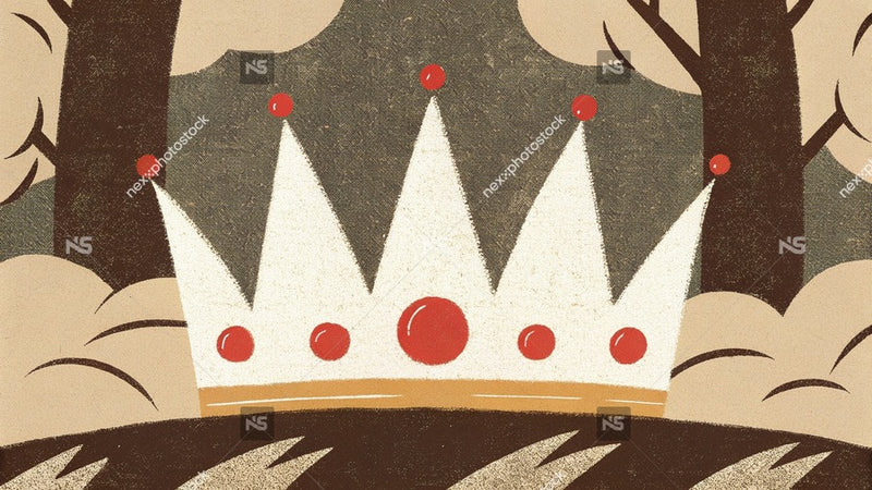 A Crown Of Candles With Red Wax Dripping From The Tips Set Against A Backdrop Of Trees And A Blue Sky — Stock Illustration