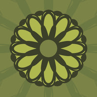 A Vibrant Yellow Flower With A Contrasting Green Center Set Against A Solid Background — Stock Vector