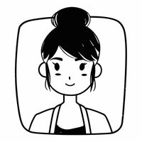 Black And White Illustration Of A Woman With Bubble Hair Depicted In A Portrait Style — Stock Vector