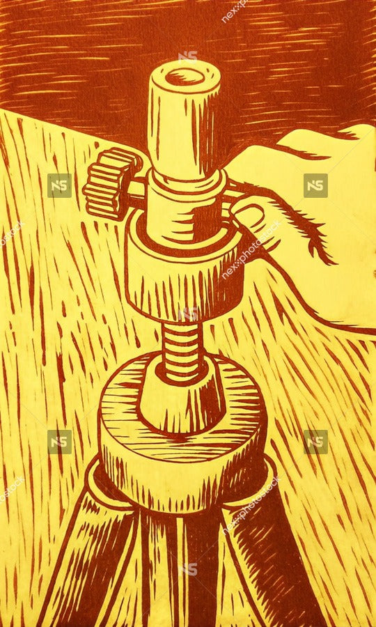 A Person S Hand Holding A Telescope Eyepiece Focusing On Celestial Objects Through A Tripod Mounted Telescope — Stock Illustration