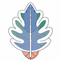 A Stylized Graphic Of A Leaf In Shades Of Blue And Green On A White Background — Stock Vector