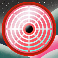 A Digital Illustration Two Distinct Views Of A Target With Concentric Circles And A Central Bullseye Set Against A Dark Background — Stock Illustration