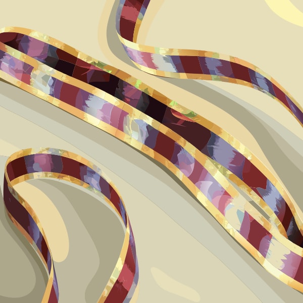 Colorful Ribbon Curling On Surface — Stock Vector