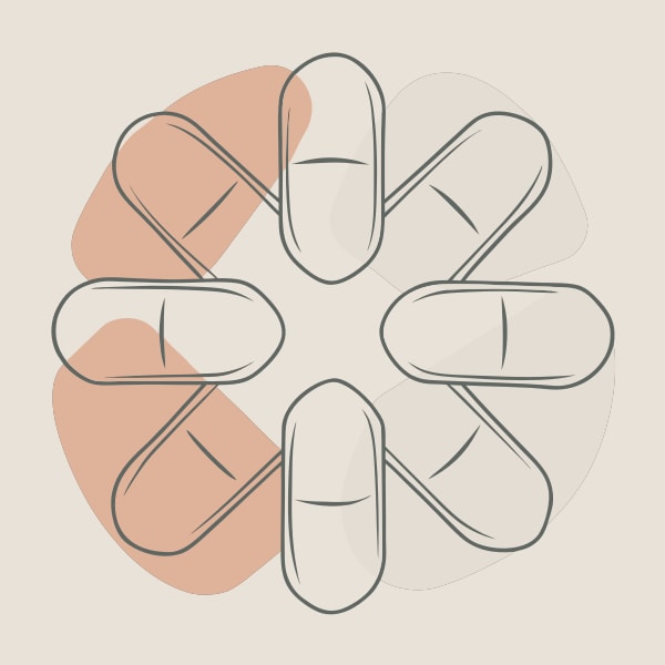 Displays A Collection Of Medication Pills Arranged In A Circular Pattern With Each Pill Placed Within Its Own Compartment — Stock Vector