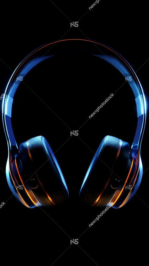 Headphones With Blue Lighting — Stock Photo