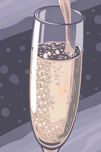 Champagne Glass With Bubbles — Stock Illustration