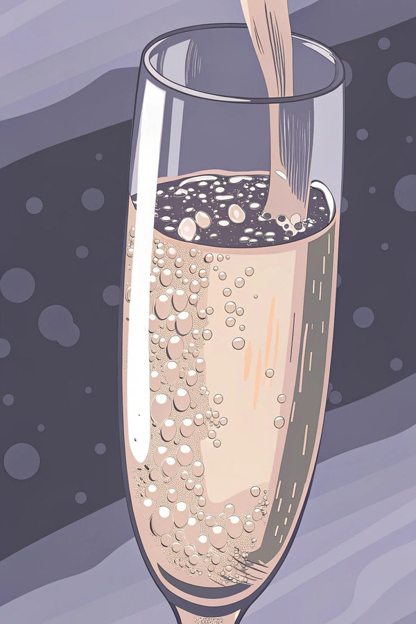 Champagne Glass With Bubbles — Stock Illustration