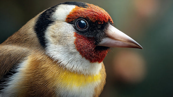 Bird Portrait With Red And Yellow Plumage Close Up View Top Angle Soft Lighting Blurred Background — Stock Photo