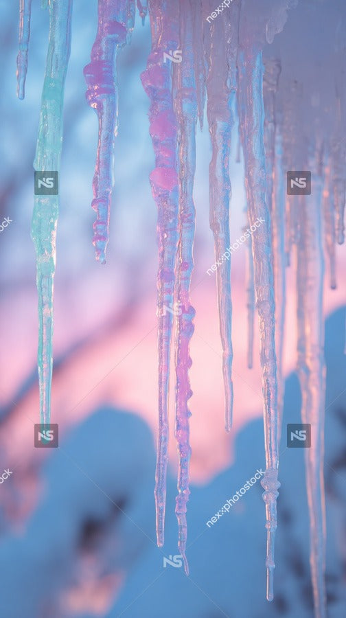Colorful Icicles Hanging From Ceiling — Stock Photo