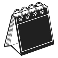 A Black And White Illustration Of A Closed Notebook With Binder Rings Resembling A Planner Appointment Book — Stock Vector