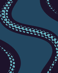 Abstract Design With Blue And White Colors A Wavy Pattern That Resembles A River Ocean Wave — Stock Vector