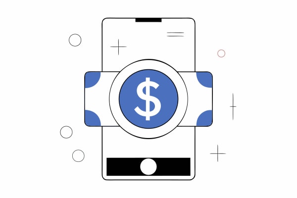 Illustration Of A 100 Bill In The Center Of A Circular Arrangement Of Credit Cards And Money Related Icons — Stock Vector