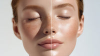Close Up Advertisement A Woman With Sun Kissed Skin Highlighting The Effects Of A Skincare Product — Stock Photo