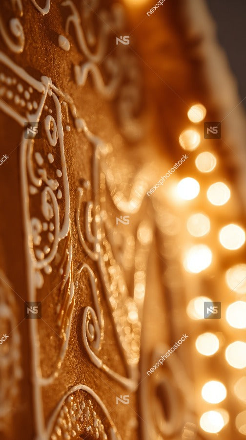 Golden Patterned Light Decoration — Stock Photo
