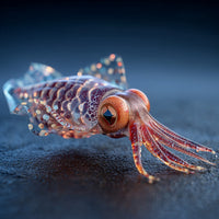 3d Rendering Of A Transparent Octopus With Glowing Eyes And Tentacles Against A Dark Background — Stock Photo