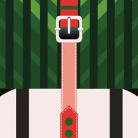 A Red And White Striped Tie With A Buckle Prominently Displayed In The Center Of An Image — Stock Vector