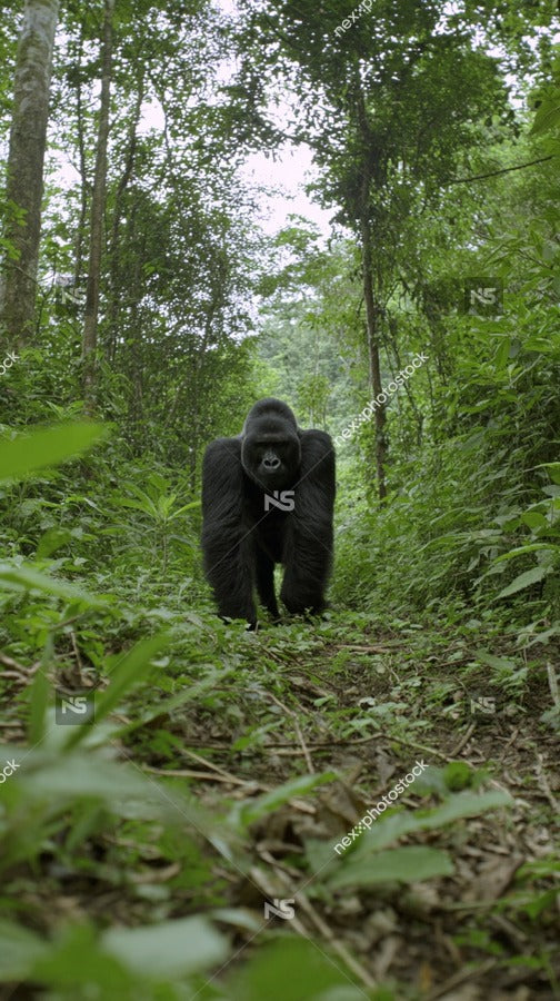 Chimpanzee Walking Through A Forest — Stock Photo
