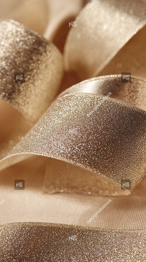 Gold Glitter Ribbon — Stock Photo