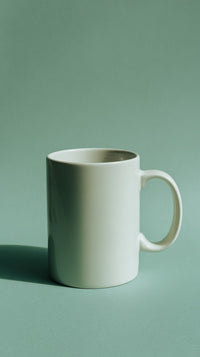 A White Coffee Mug Is Placed On A Table 2 — Stock Photo