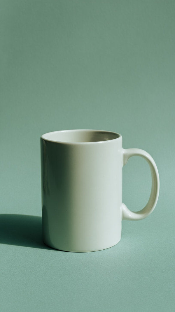 A White Coffee Mug Is Placed On A Table 2 — Stock Photo